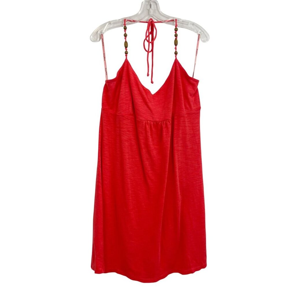 Tommy Bahama‎ Orange Beaded Halter Short Dress V-Neck Beach Boho - Size XL